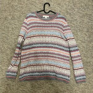 Multicolor Striped Crew Neck Sweater